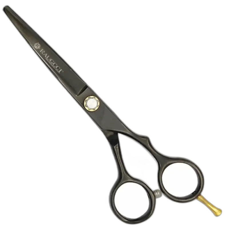 Tijeras Raugcci Línea Profesional Titanium Corte Deslizante Negra 6 Pulgadas