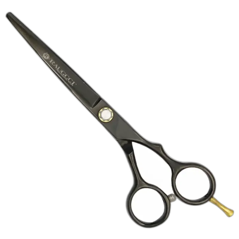 Tijeras Raugcci Línea Profesional Titanium Corte Microdentadas Negra 6,5 Pulgadas