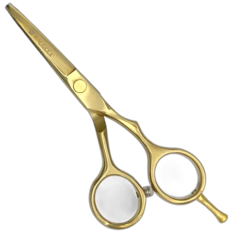 Tijeras Raugcci Línea Profesional Titanium Corte Microdentadas Oro 4.5 Pulgadas