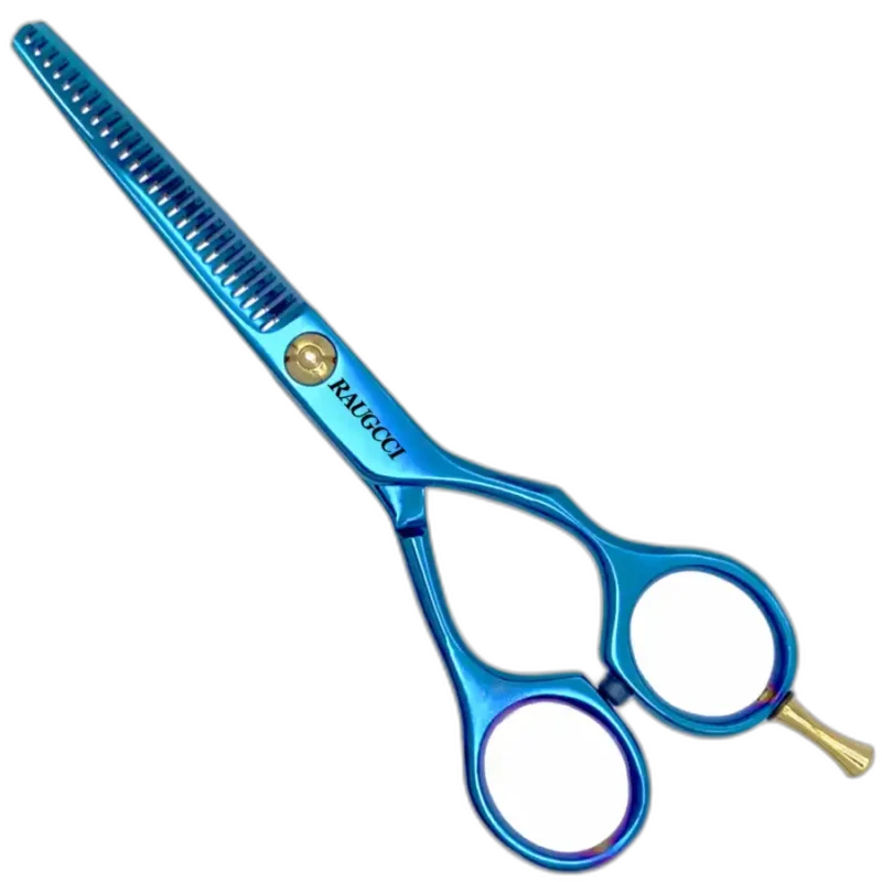 Tijeras Raugcci Línea Profesional Titanium Entresacar Azul