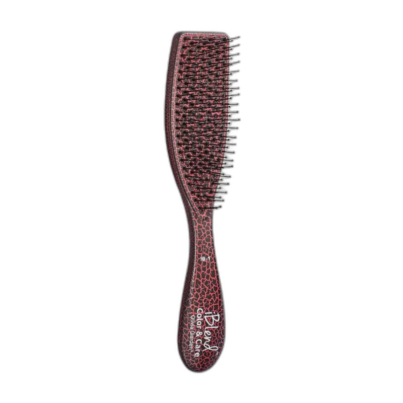 Cepillo Olivia Garden Iblend Negro con patrones rojos