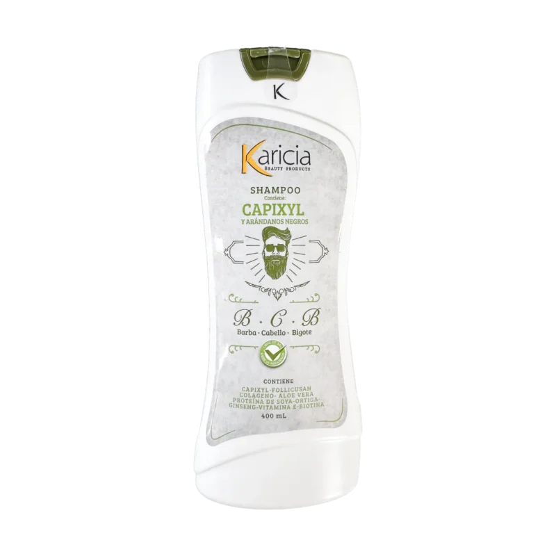 Shampoo Masculino Karicia Anticaida 400ml Cabello, Bigote y Barba