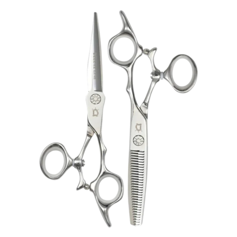Combo Tijeras Deluxe Line 6 Pulgadas Anillo Giratorio