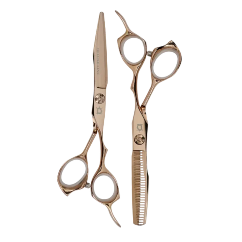 Combo Tijeras Deluxe Line Dorada 6.5 Pulgadas Oro rosa