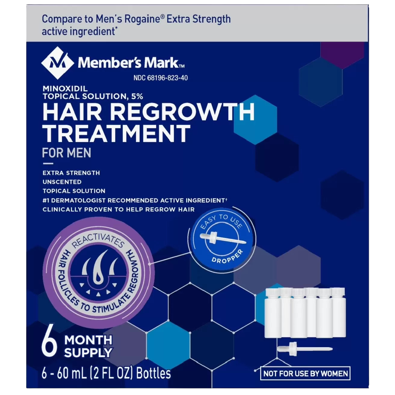 Caja de minoxidil Members Mark 5% x6
